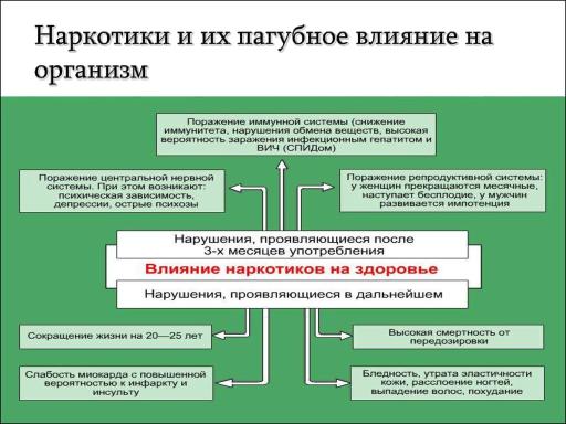 Пагубное влияние наркотиков на организм